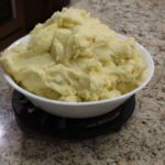 whipped potatoes in serving bowl