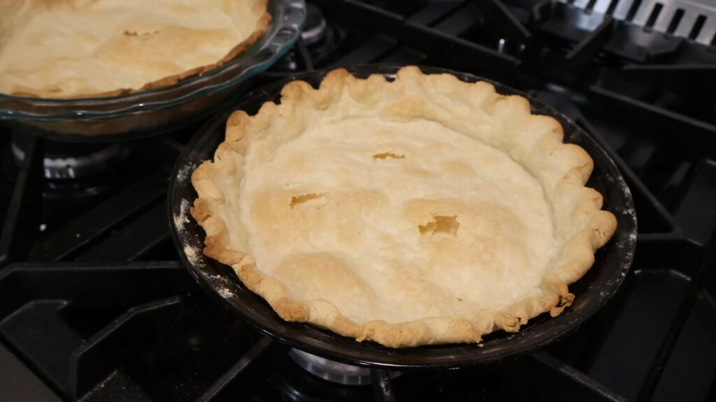 pie crust with crunchy bubbles