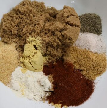 spices and sugar in bowl prior to mixing