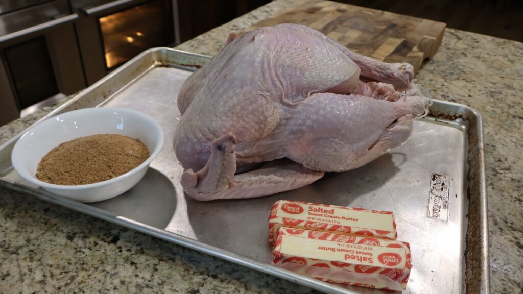 no baste turkey recipe ingredients on sheet pan