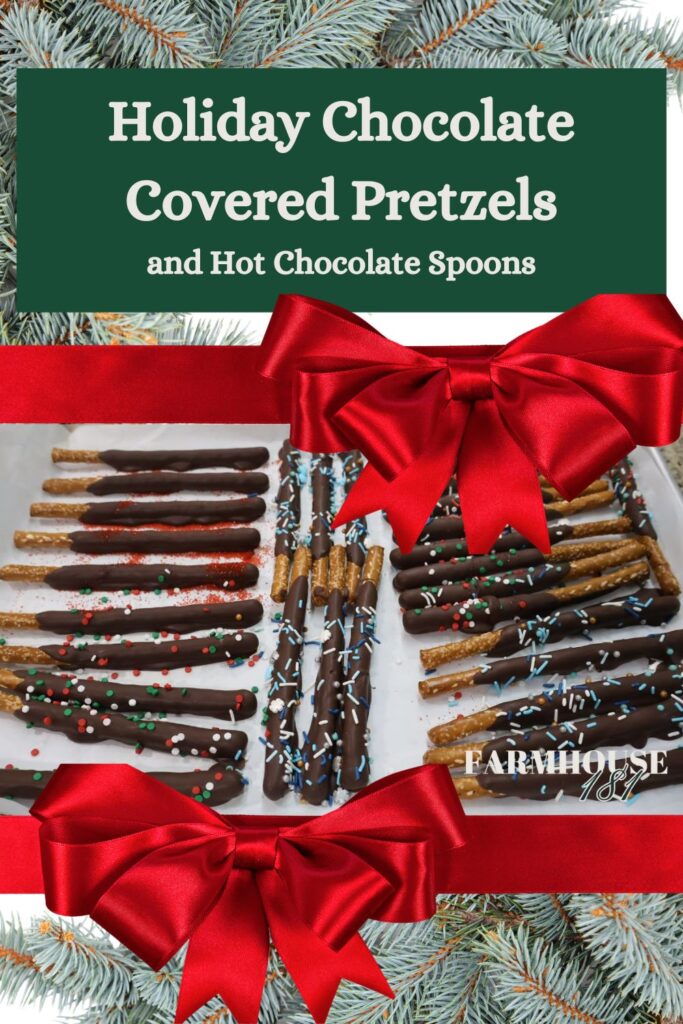 pinterest graphic for chocolate covered pretzels
