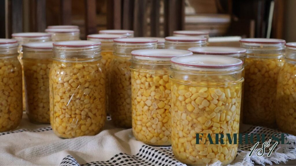pressure canned sweet corn in mason jars