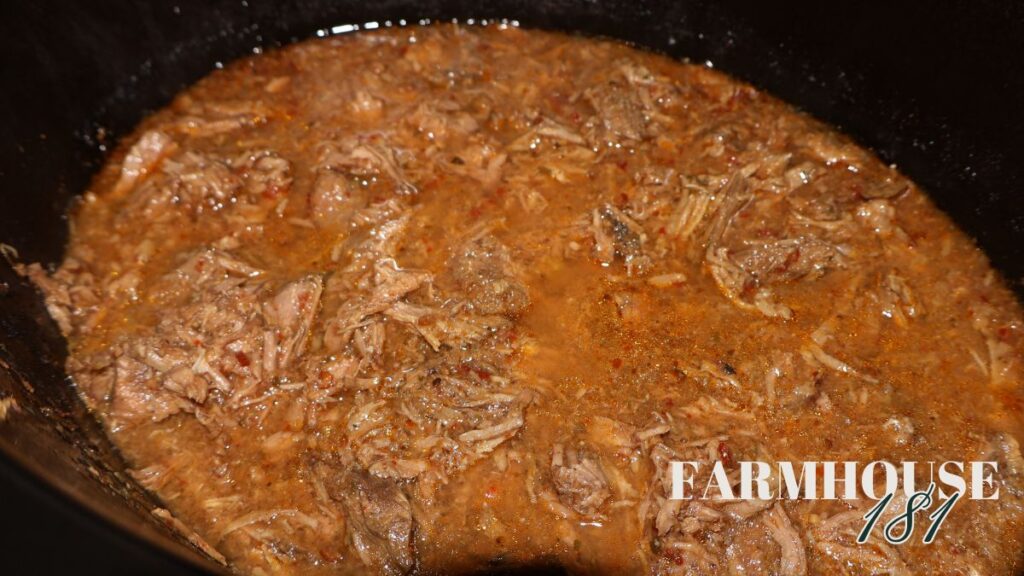shredded texas barbacoa in crock pot