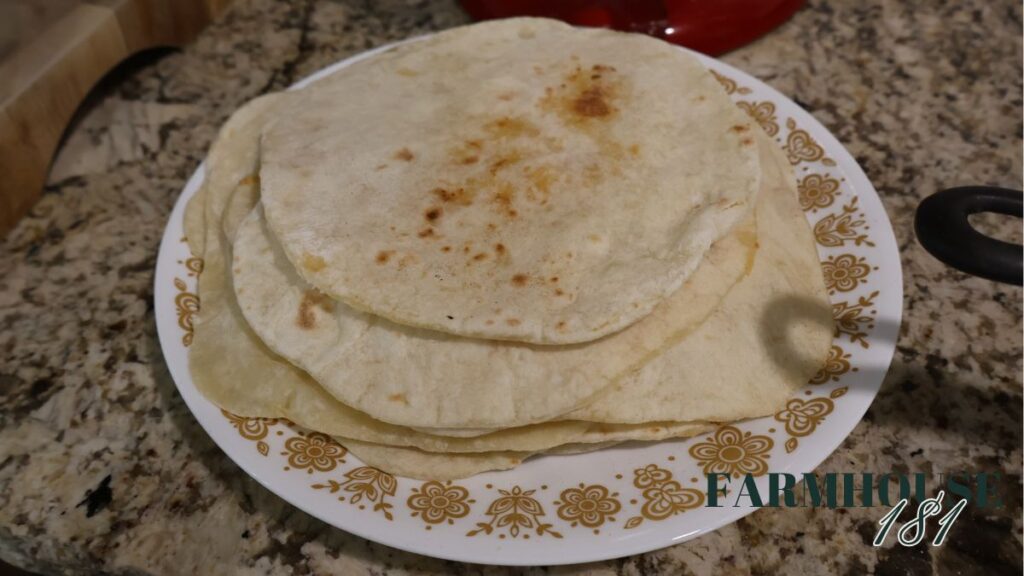 stack of tortillas on a plate