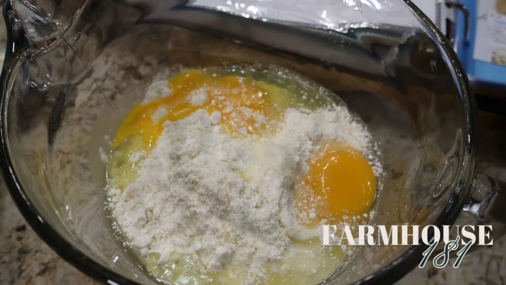 ingredient in mixing bowl