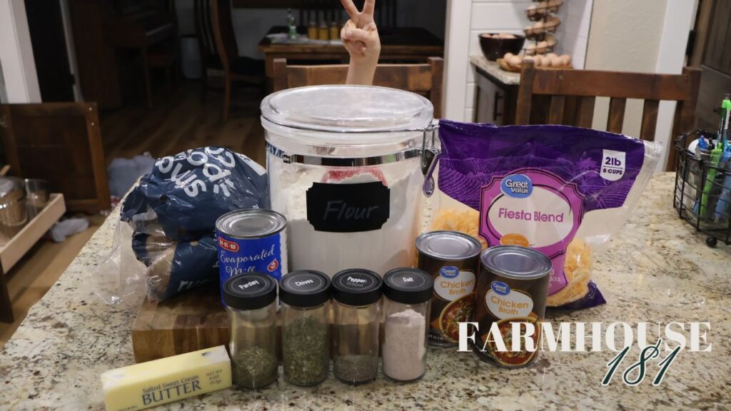 ingredients displayed for chunky potato soup recipe