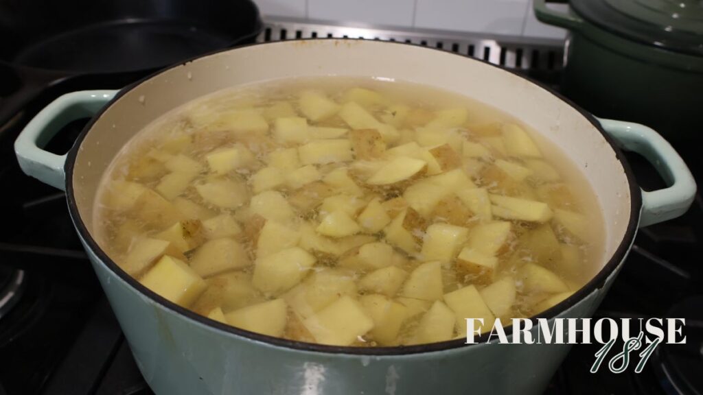 potatoes boiling on stove